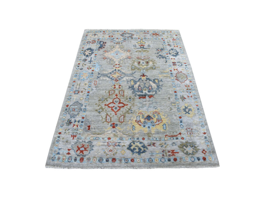 4'x 5'10",Gray, Soft & Vibrant Organic Wool, Hand Knotted ,Natural Dye,Oriental Rug - Image 2