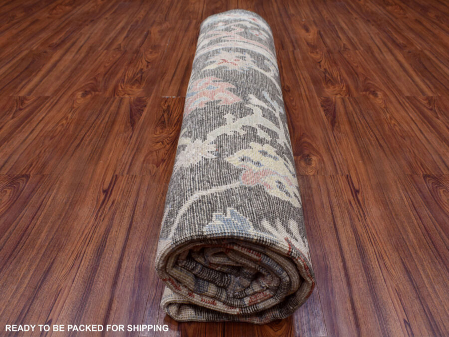 7'9" x 9'7",Charcoal Black Fine Anatolian, Organic Wool Hand Knotted Oriental Rug - Image 10