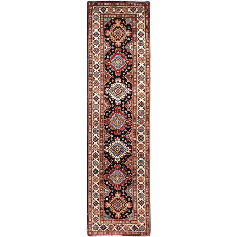 2'8" x 9'9", Densely Woven Hand Knotted, Runner Oriental Rug