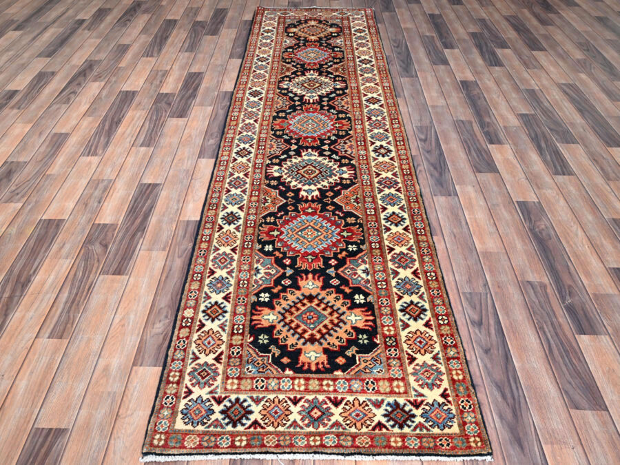 2'8" x 9'9", Densely Woven Hand Knotted, Runner Oriental Rug - Image 2