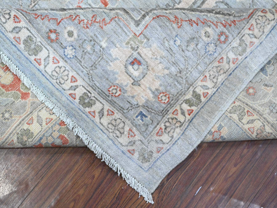 8'2" x 9'10",Smoke Gray, Hand Knotted, Fine Anatolian, Silver Wash Oriental Rug - Image 8