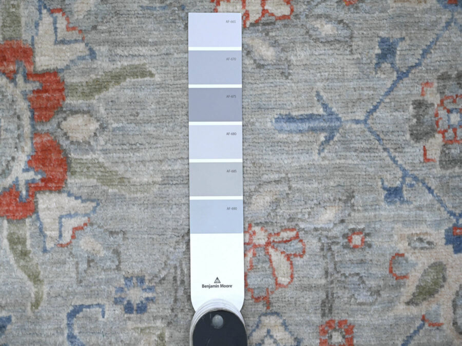 8'2" x 9'10",Smoke Gray, Hand Knotted, Fine Anatolian, Silver Wash Oriental Rug - Image 7