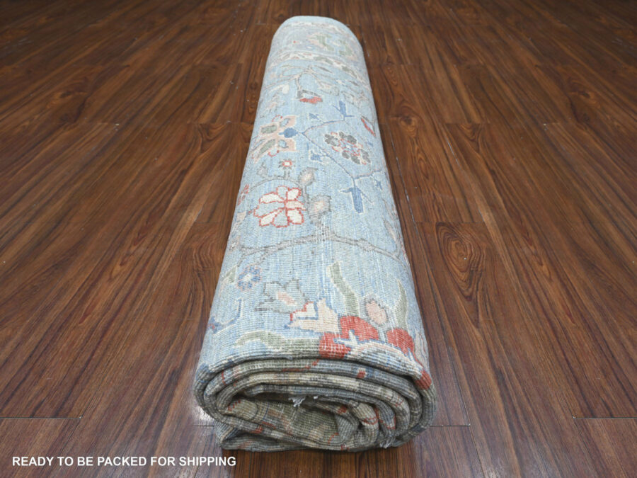 8'2" x 9'10",Smoke Gray, Hand Knotted, Fine Anatolian, Silver Wash Oriental Rug - Image 5