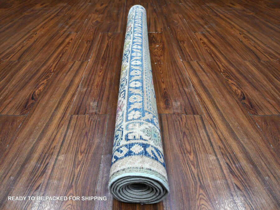 4'11" x 6'7",Harbor Gray, Hand Knotted, Caucasian Design, Oriental Rug - Image 5