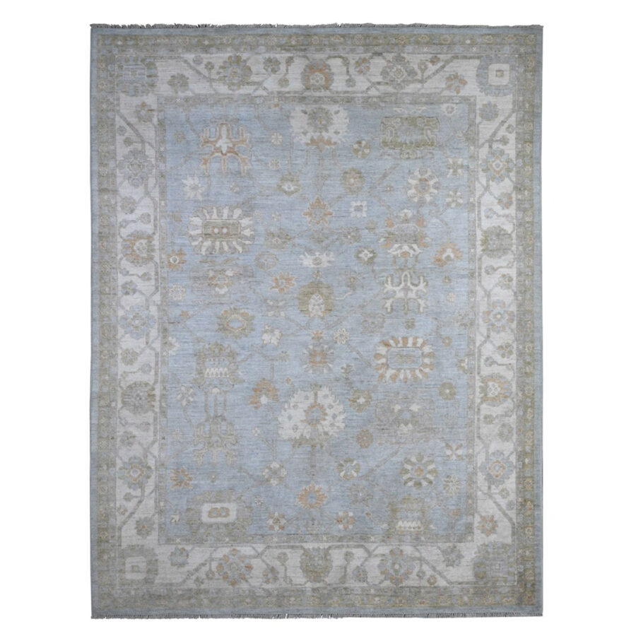 8' x 10'5",Alaskan Blue, Hand Knotted, Extra Soft Wool Weft, Oriental Rug