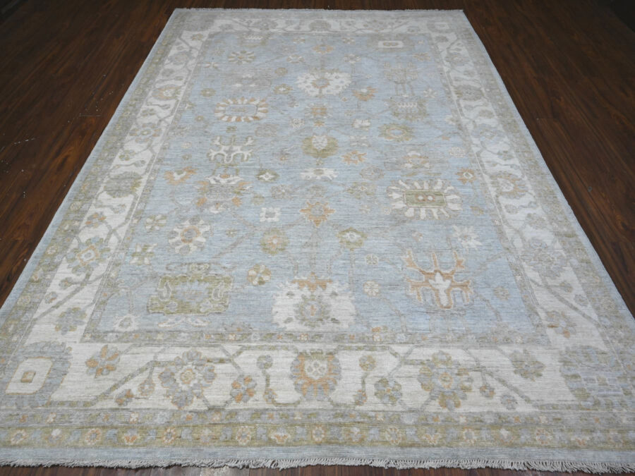 8' x 10'5",Alaskan Blue, Hand Knotted, Extra Soft Wool Weft, Oriental Rug - Image 3