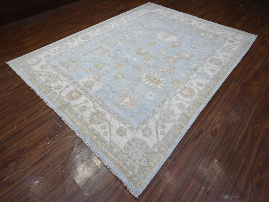 8' x 10'5",Alaskan Blue, Hand Knotted, Extra Soft Wool Weft, Oriental Rug - Image 4