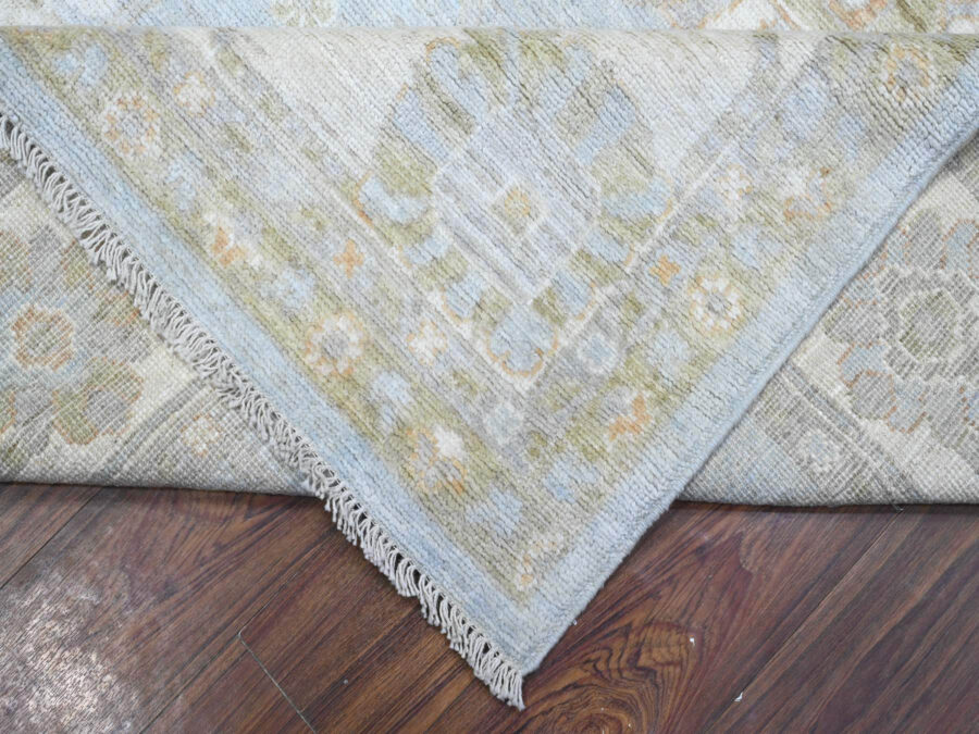 8' x 10'5",Alaskan Blue, Hand Knotted, Extra Soft Wool Weft, Oriental Rug - Image 7