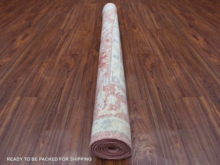 5'2"x6'6",Red With Pop Of Colors,Hand Knotted,Organic Wool,Natural Dyes,Oriental Rug - Image 4