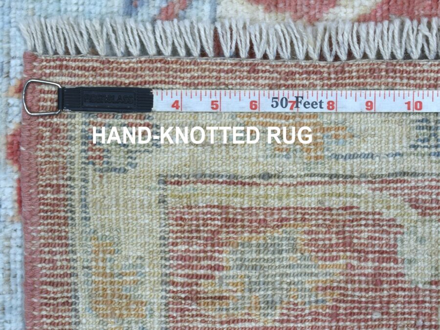 5'2"x6'6",Red With Pop Of Colors,Hand Knotted,Organic Wool,Natural Dyes,Oriental Rug - Image 6