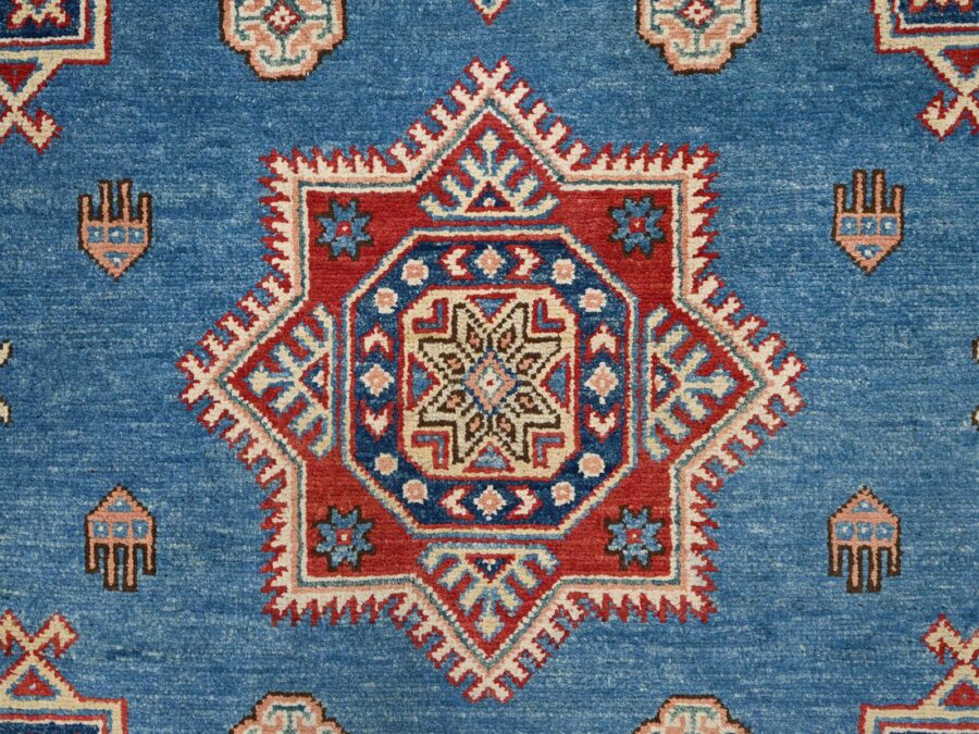 8'x10',Cerulean Blue,Vegetal Dyes,Organic Super Soft Wool,Hand Knotted Oriental Rug - Image 8