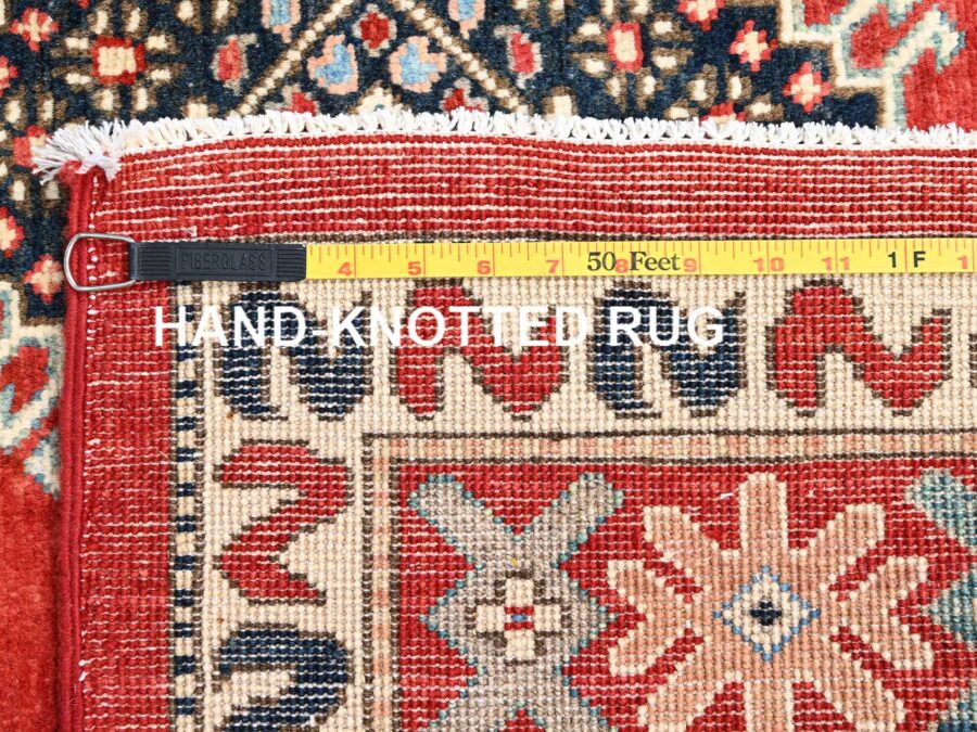 8'2"x9'9" ,Salsa Red with Geometric Patterns,Natural Dyes,Organic wool Oriental Rug - Image 11