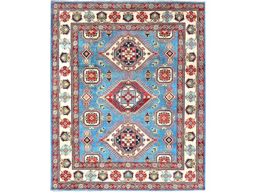 8'x9'8",Vivid Sky Blue,Extra Soft Organic Wool ,Natural Dyes,Hand Knotted Oriental Rug