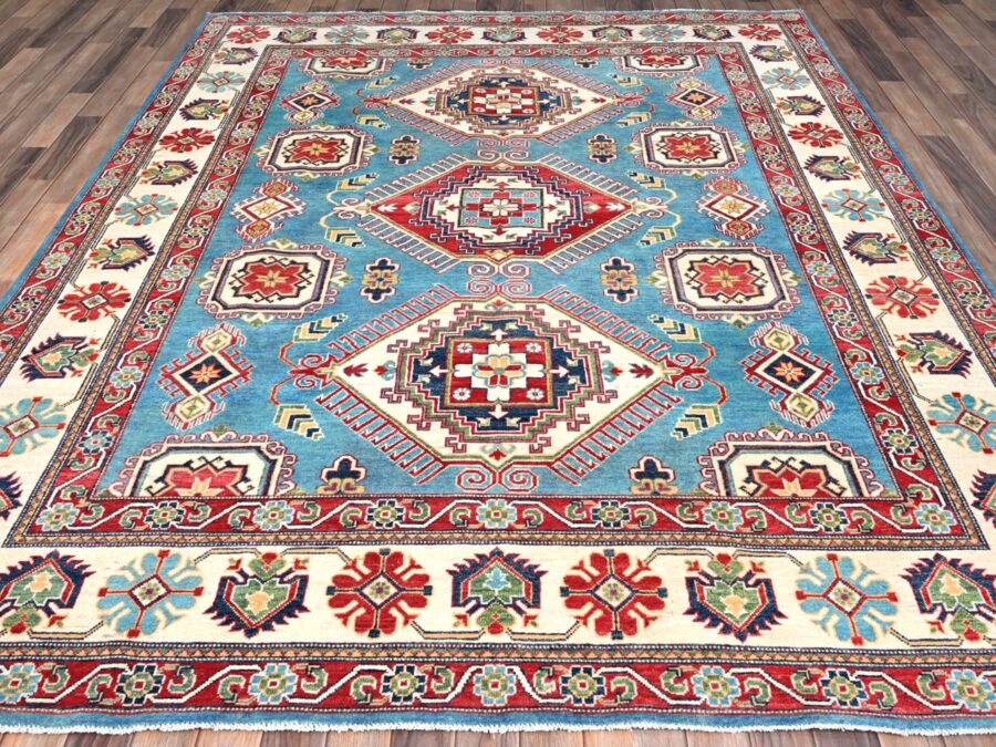 8'x9'8",Vivid Sky Blue,Extra Soft Organic Wool ,Natural Dyes,Hand Knotted Oriental Rug - Image 2