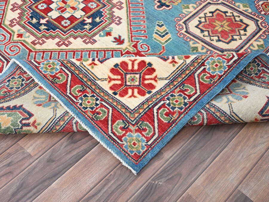 8'x9'8",Vivid Sky Blue,Extra Soft Organic Wool ,Natural Dyes,Hand Knotted Oriental Rug - Image 6