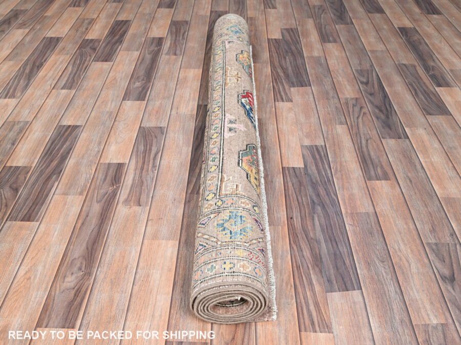 4'10"x6'10",Bare Beige,Hand Knotted,Organic Wool ,Natural dyes,Oriental Rug - Image 5