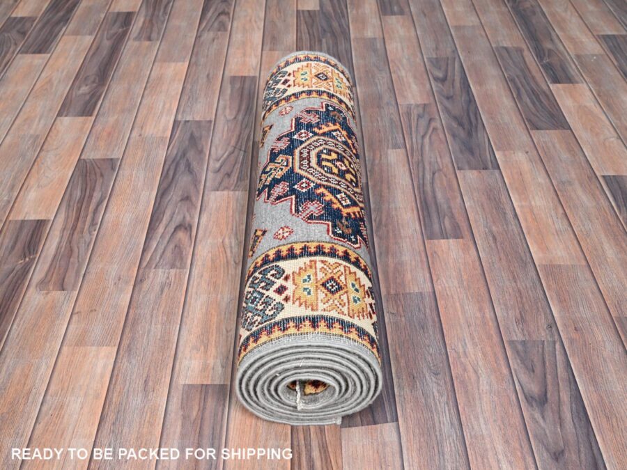 2'8" x 9'7",Densely Woven Hand Knotted ,Extra Soft Organic Wool,Oriental Runner Rug - Image 5