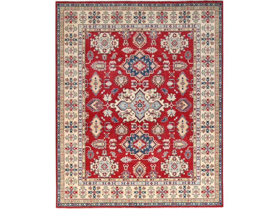 8'2"x10',Goji Berry Red,Velvety And Soft Organic wool,Hand Knotted Oriental Rug