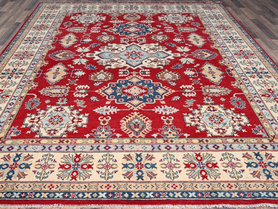 8'2"x10',Goji Berry Red,Velvety And Soft Organic wool,Hand Knotted Oriental Rug - Image 2