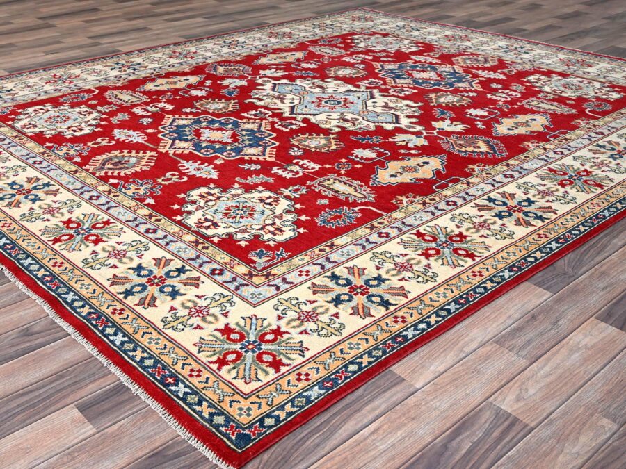 8'2"x10',Goji Berry Red,Velvety And Soft Organic wool,Hand Knotted Oriental Rug - Image 3